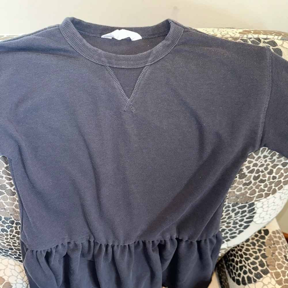 H&M, girls, 6x-7, dark grey, sweatshirt dress